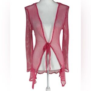 Hot Pink / Fishnet Top / Small - Medium